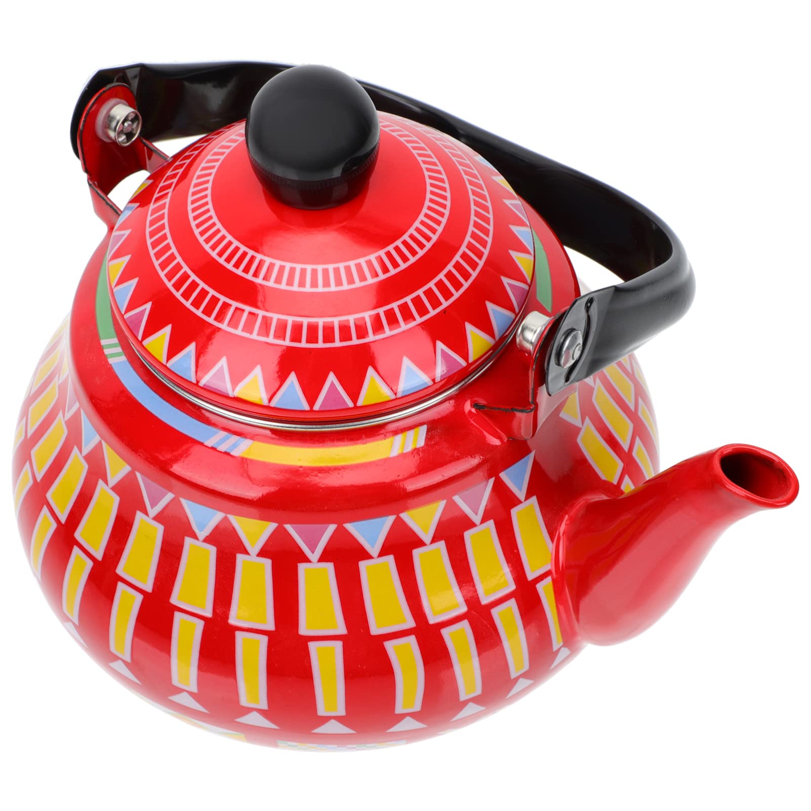 TOPBATHY Emaille Wasserkessel 1.5L Herd Kessel Mit Pfeife Edelstahl Griff Vintage Design Für Gas- Und Induktionsherd Haushalt Wasserkocher