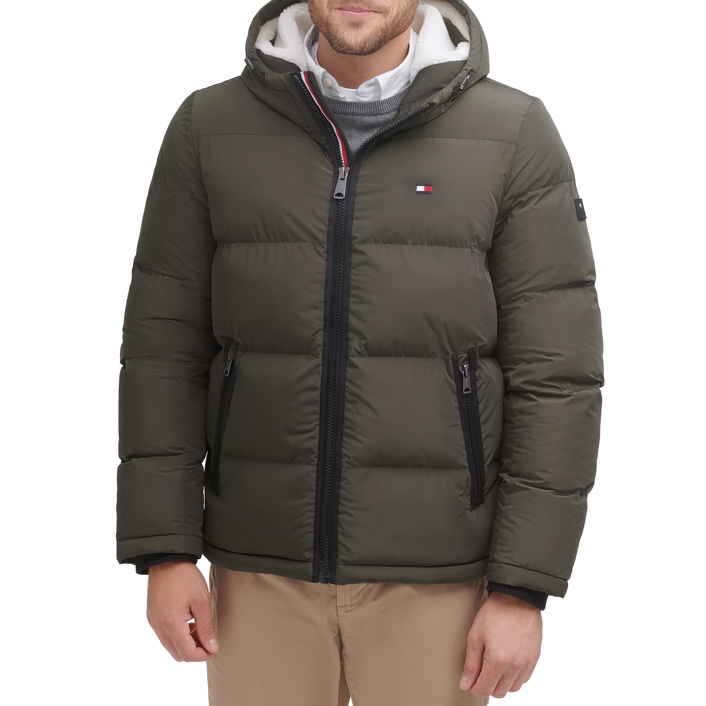 Tommy Hilfiger Mens Classic Hooded Puffer Jacket Standard and Big Tall