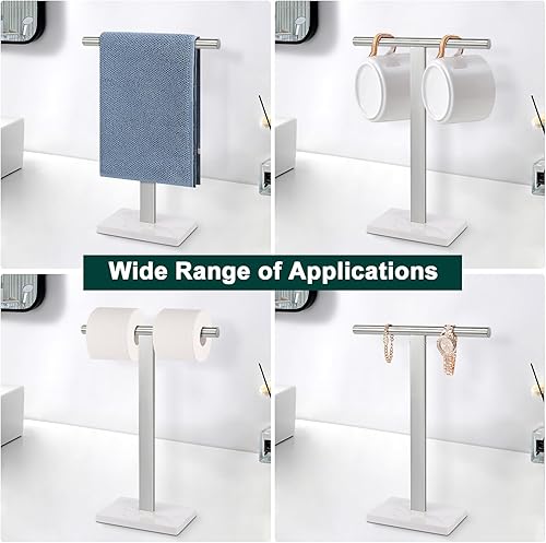 Miniatura 6 de Toallero de mano, soporte para toallas de mano en forma de T para baño, toallero de mano, barra de pie para tocador de cocina, encimera de cocina,