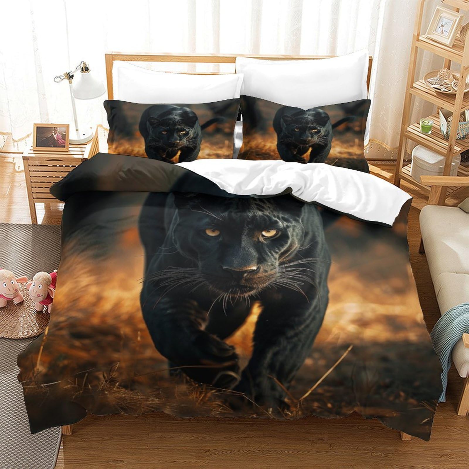 Housse de couette king parure de lit 3 pièces impression 3D de prestige