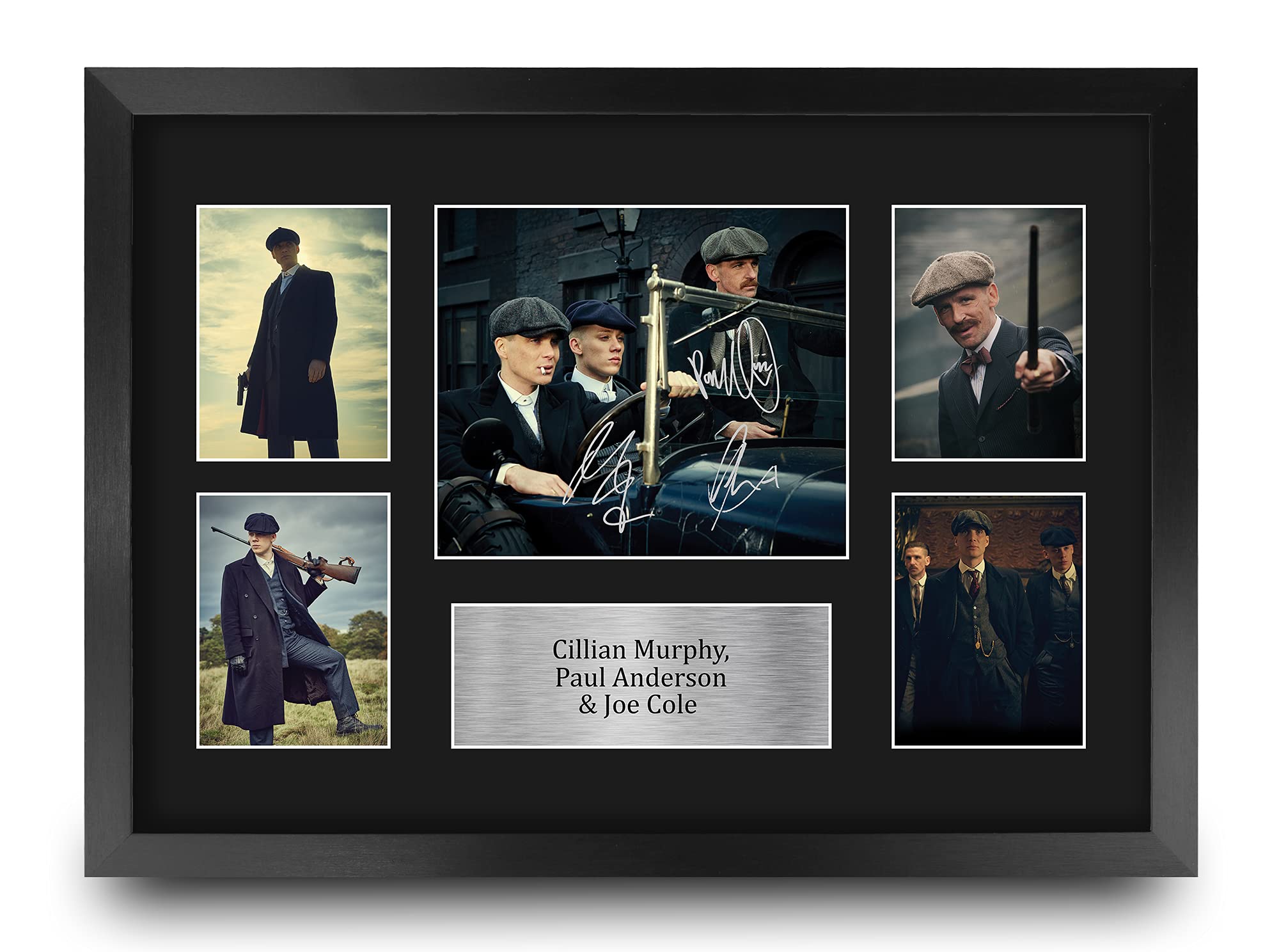 HWC Trading FR A3 Cillian Murphy Paul Anderson & Joe Cole Peaky Blinders Tommy, Arthur & John Cadeaux Imprimé Signé Autographe Photo pour les fans d’émissions de télévision - A3 Encadré