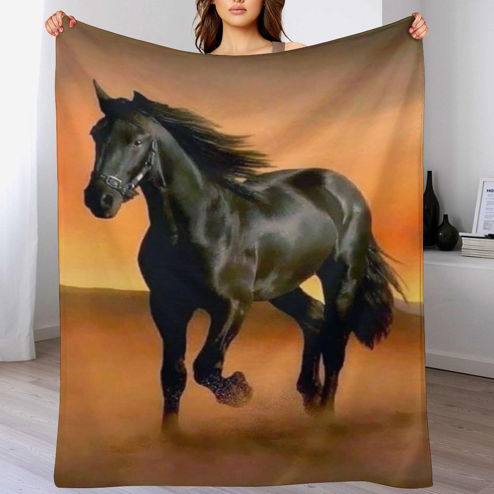 Couverture polaire en cheval en flannel légère de qualité supérieure