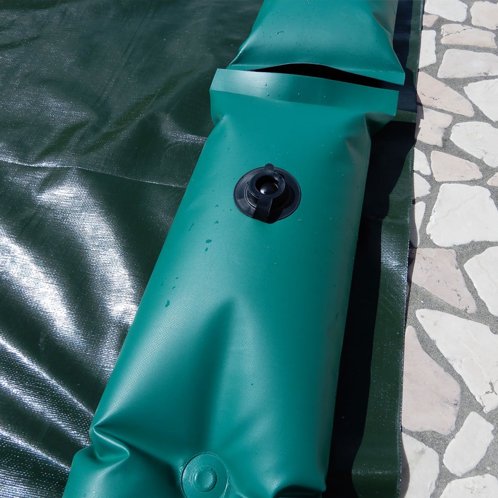 Telo invernale 11 X 6 con tubolari antivento antiribaltamento ad appoggio - per piscina 10 X 5