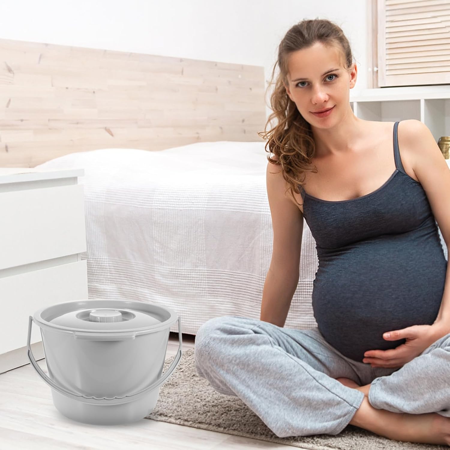 Portable Toilet Chair Lid Capacity Spittoon for Adults and Disabled Easy to Pot for Home and Outdoor Use and Urinal