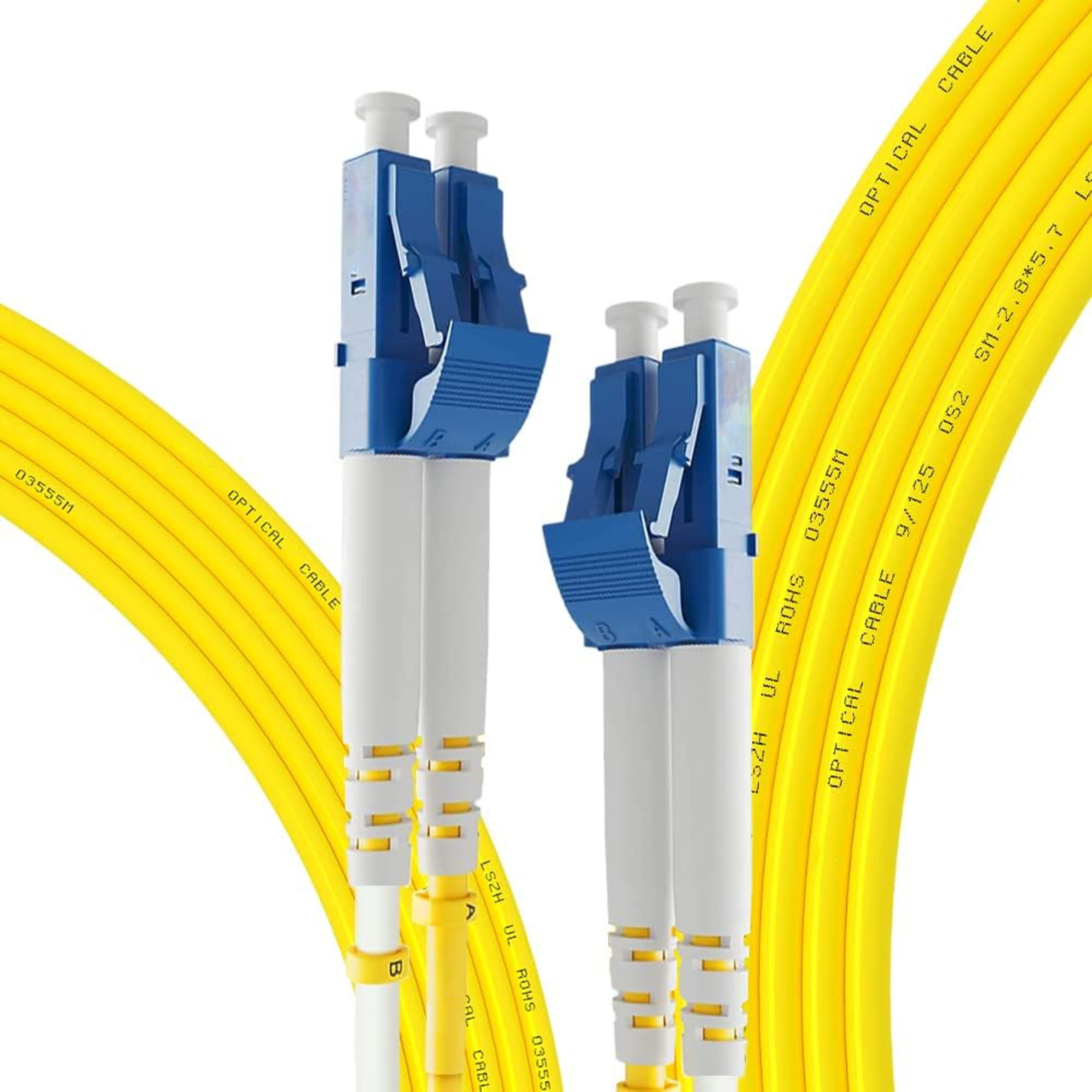 Futureonics Singlemode LC to LC Fiber Optic Patch Cable 9M (Single Pack) 9/125 LC/UPC to LC/UPC Duplex 2.0mm OFNR Fiber Patch Cord - Fiber Jumper