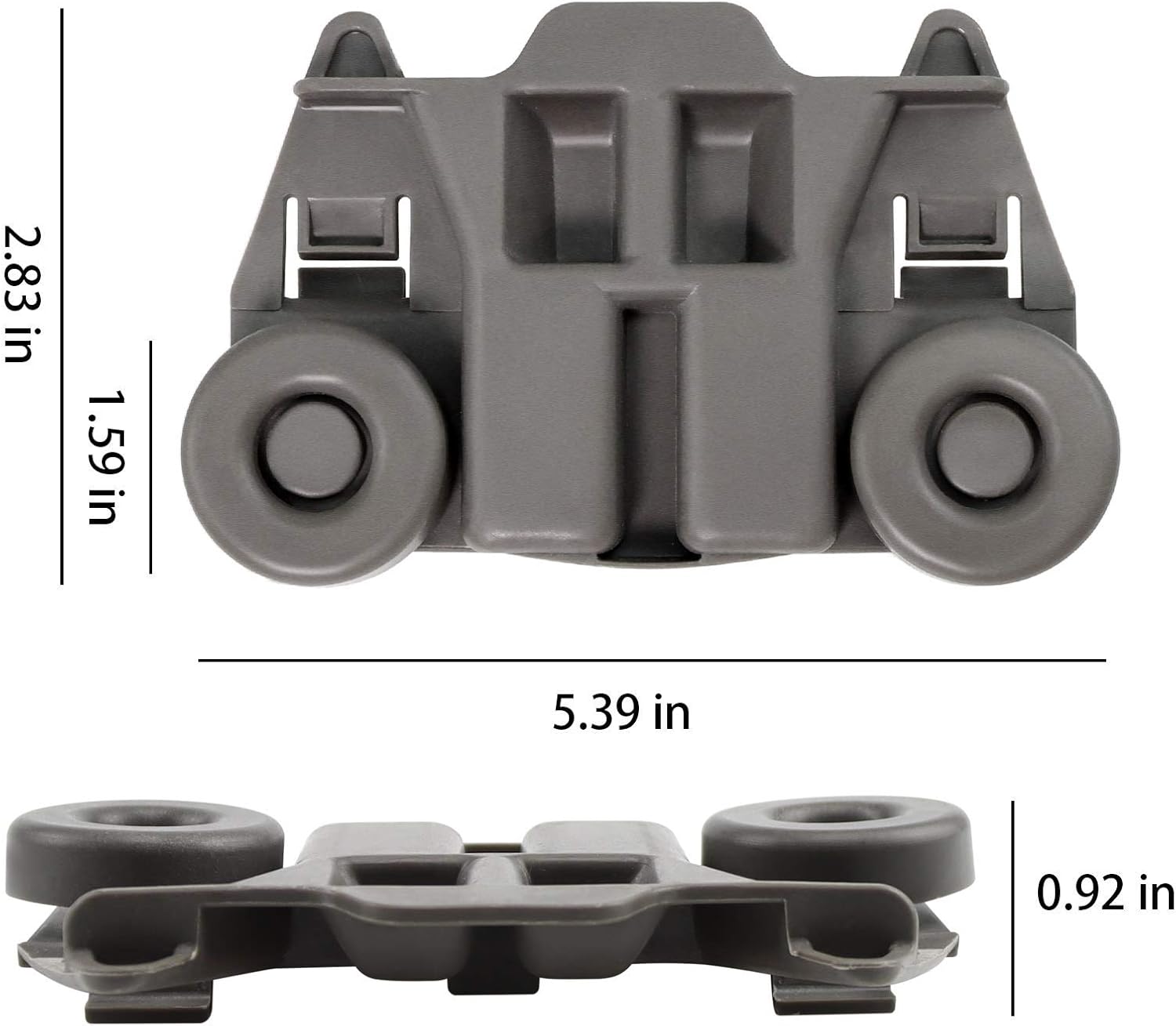 AMI PARTS W10712395 Dishwasher Rack Adjuster Metal Kit & 4 PACK W10195417 UPGRADED Dishwasher Wheels Lower Dish Rack Roller Wheels
