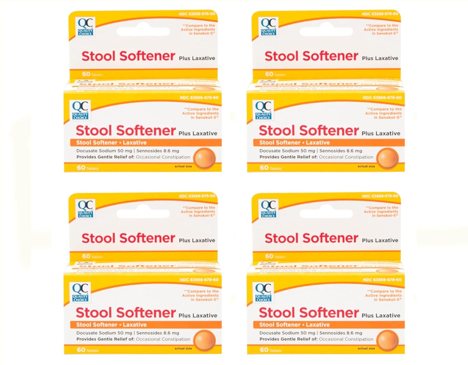 Quality Choice Amolecedor de Fezes Plus Laxativo, 240 Tabletes - Alívio Suave da Constipação