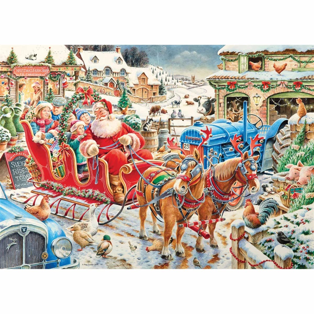 Ravensburger Puzzle, Puzzle 1000 Pezzi, La Slitta di Babbo Natale, Puzzle per Adulti, Puzzle Natale, Puzzle Ravensburger - Stampa di Alta Qualità