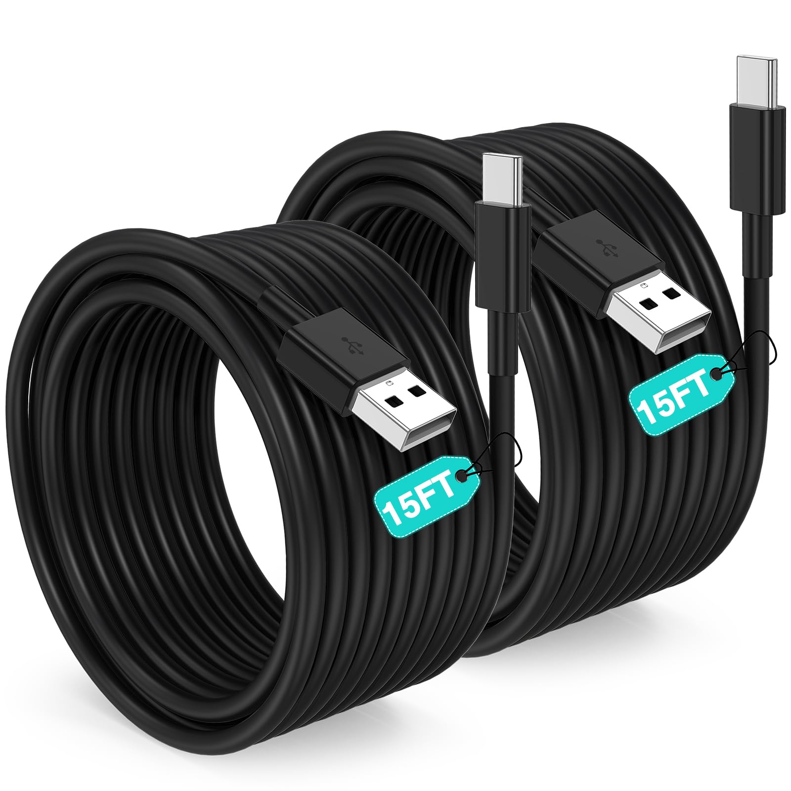 Extra Long USB C Cable Fast Charging 15FT MFi Cerytified Long USB A to USB C Cable for