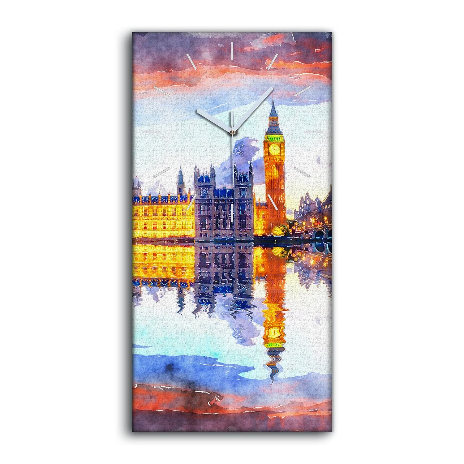 Horloge sur Toile London Bridge 30x60cm pour Salon et Chambre de Coloray