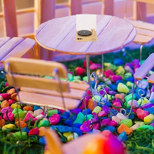 Miniatura 4 de Tocadiscos en miniatura a escala 112, casa de muñecas, fonógrafo, gramófono, tocadiscos, casa de muñecas, accesorios de muebles, mini escena de la