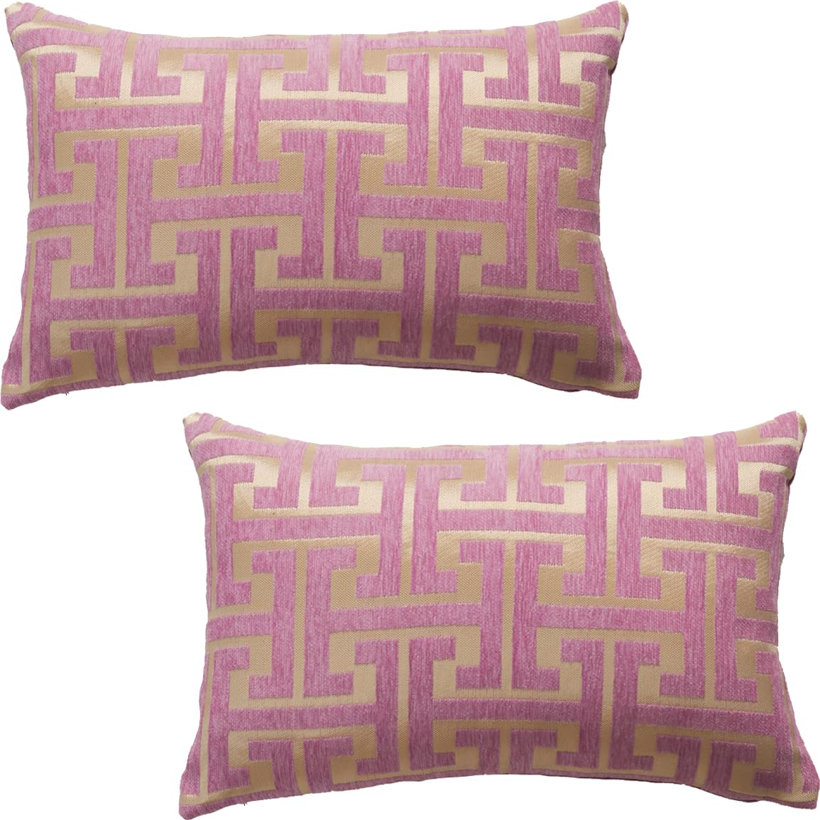 Fszhenzuan Geometry-Purple Pack Of 2 Chenille Cushion Covers 30X50cm Geometric Jacquard Purple Decorative Throw Pillow Covers Soft Boho Pillowcases With Invisible Zipper For Bedroom Sofa Home Decor