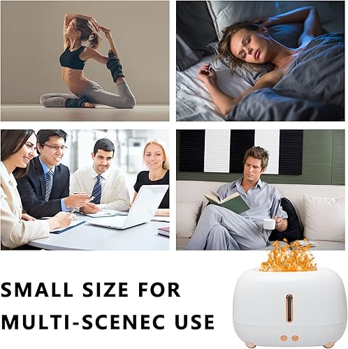 Miniatura 6 de Lindo humidificador difusor de llama multicolor, difusor de terapia de aroma de aceite esencial con protección de apagado automático sin agua,