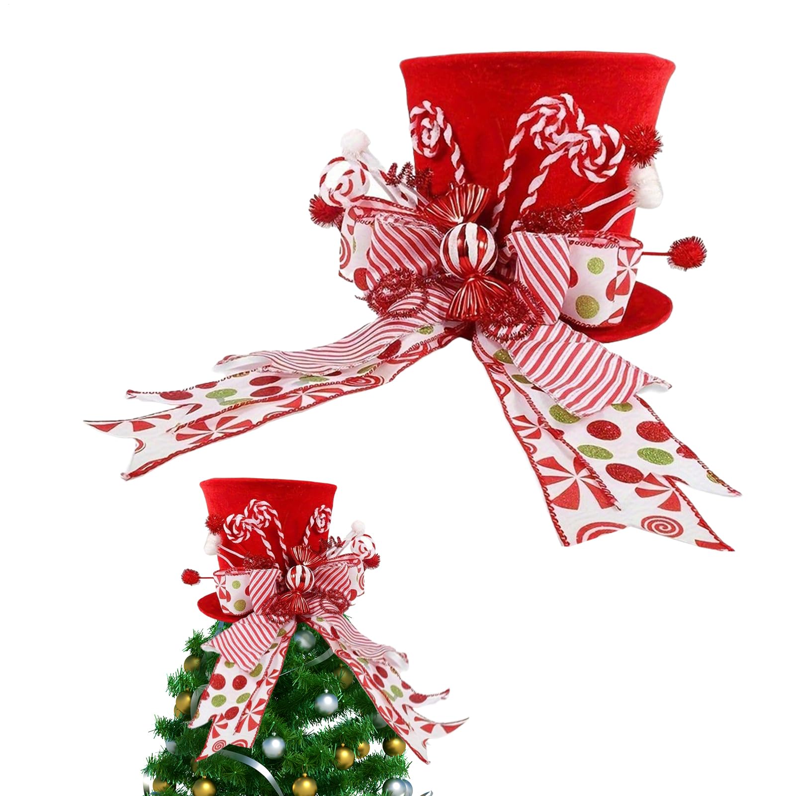 Chapeau de Noël pour cime d'arbre, le cadeau parfait pour embellir la maison