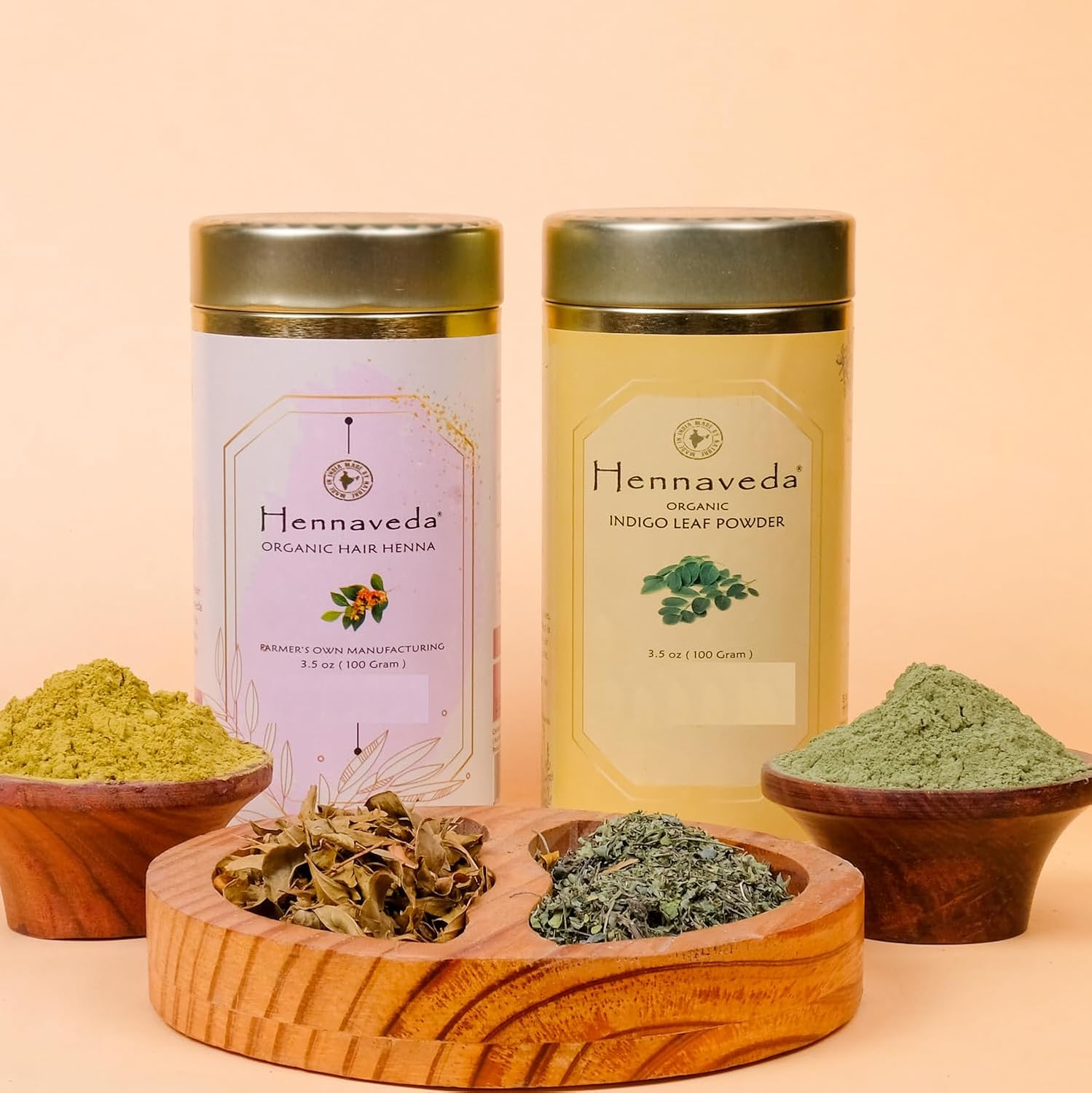 Hennaveda Hair Henna Powder & Indigo Powder, Hair Color Combo with Hair Dye Brush, Gloves and Shower Cap 200g, Henna with Geographical Indication (GI) tag "Sojat Mehndi" - Image 3