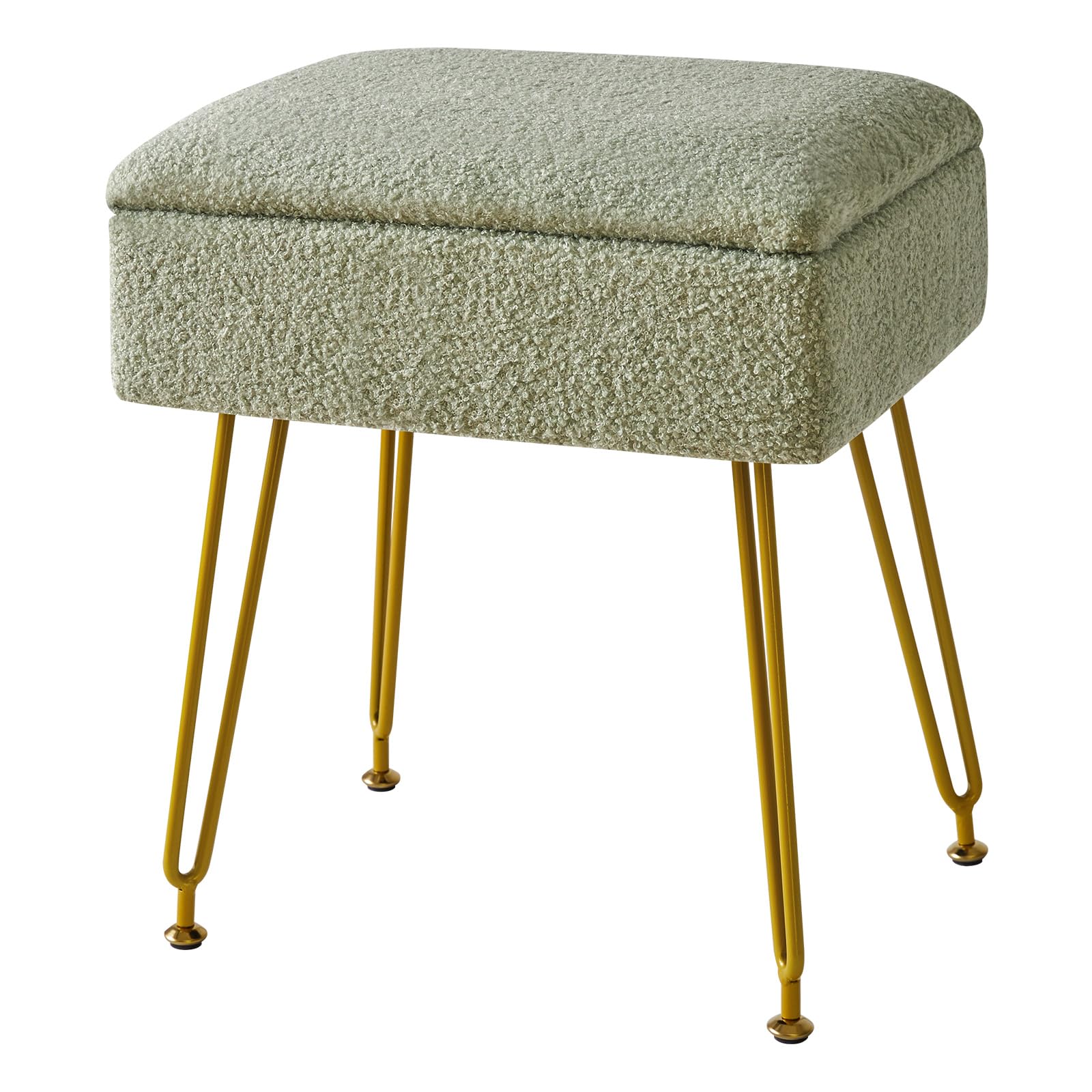 YMYNY Taburete, Otomanas, Taburete de Almacenamiento, Taburete de Maquillaje Silla con Espacio, Soporte de Metal, Bancos de Tocador, Multifuncional, para Salón Dormitorio 40×30×47CM Verde HBD031GR
