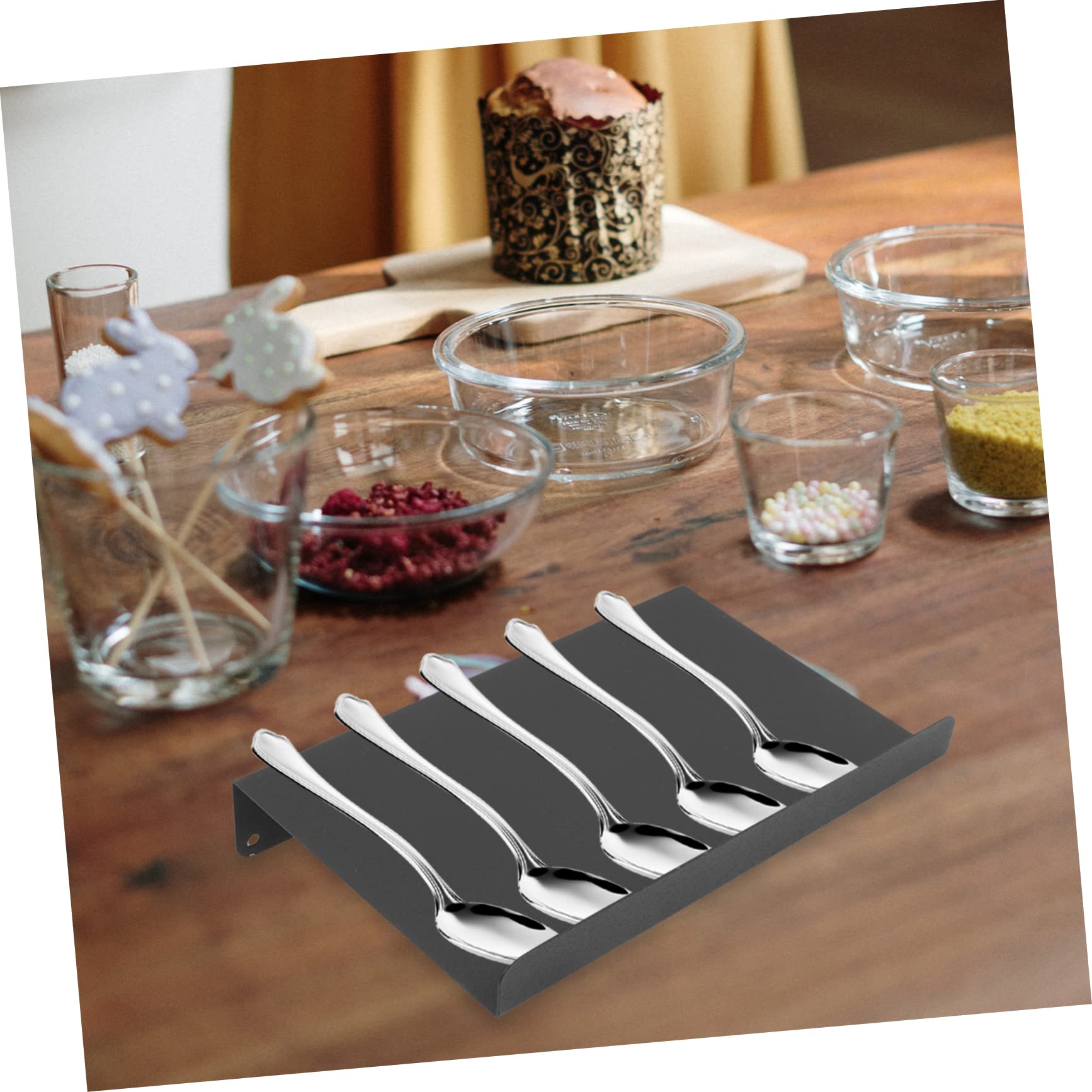 Gewürzschubladen Organizer für Küche, 1 Satz aus Space Aluminium, Schwarz