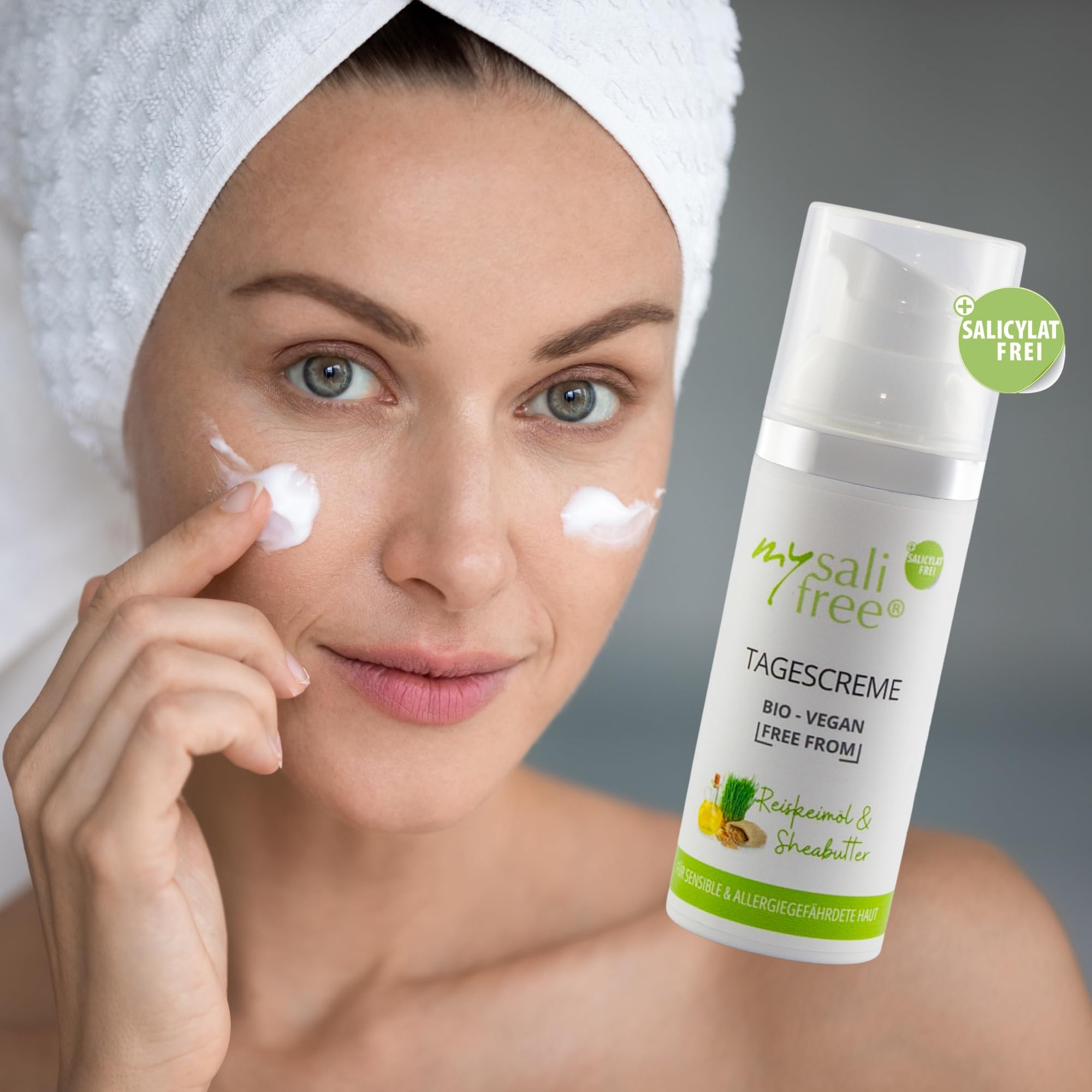 BIO TAGESCREME, natürliche Gesichtspflege für sensible Haut mit Reiskeimöl und Sheabutter, 50ml, 100% zertifizierte Biokosmetik, weltweit einzigartig, BIO + VEGAN + FREE FROM