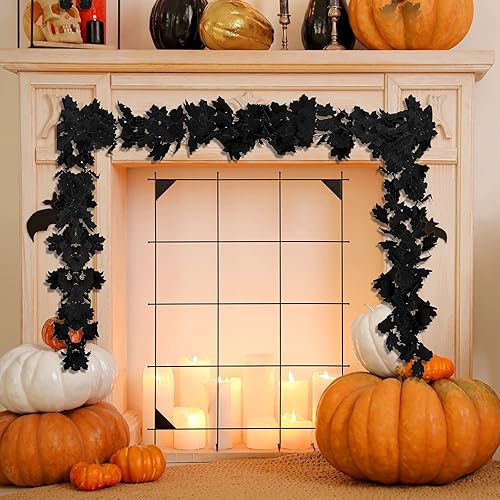 Miniatura 4 de 2 guirnaldas de arce de otoño de Halloween de 5.9 pies, guirnalda artificial de hojas de arce falsas, decoración para Halloween, cena, chimenea,
