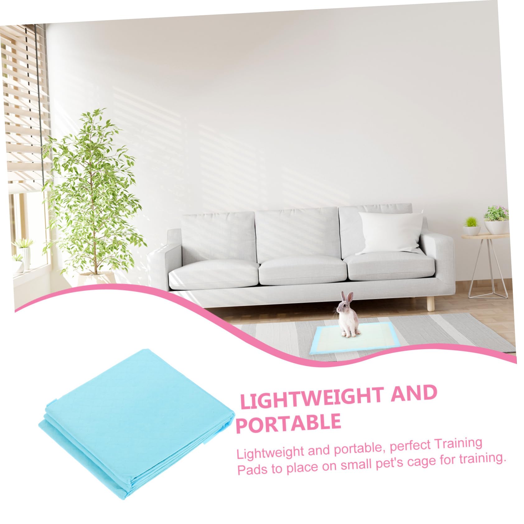 Tapis de Propreté pour Lapins Jetables, 50 Pièces, Non Tissé