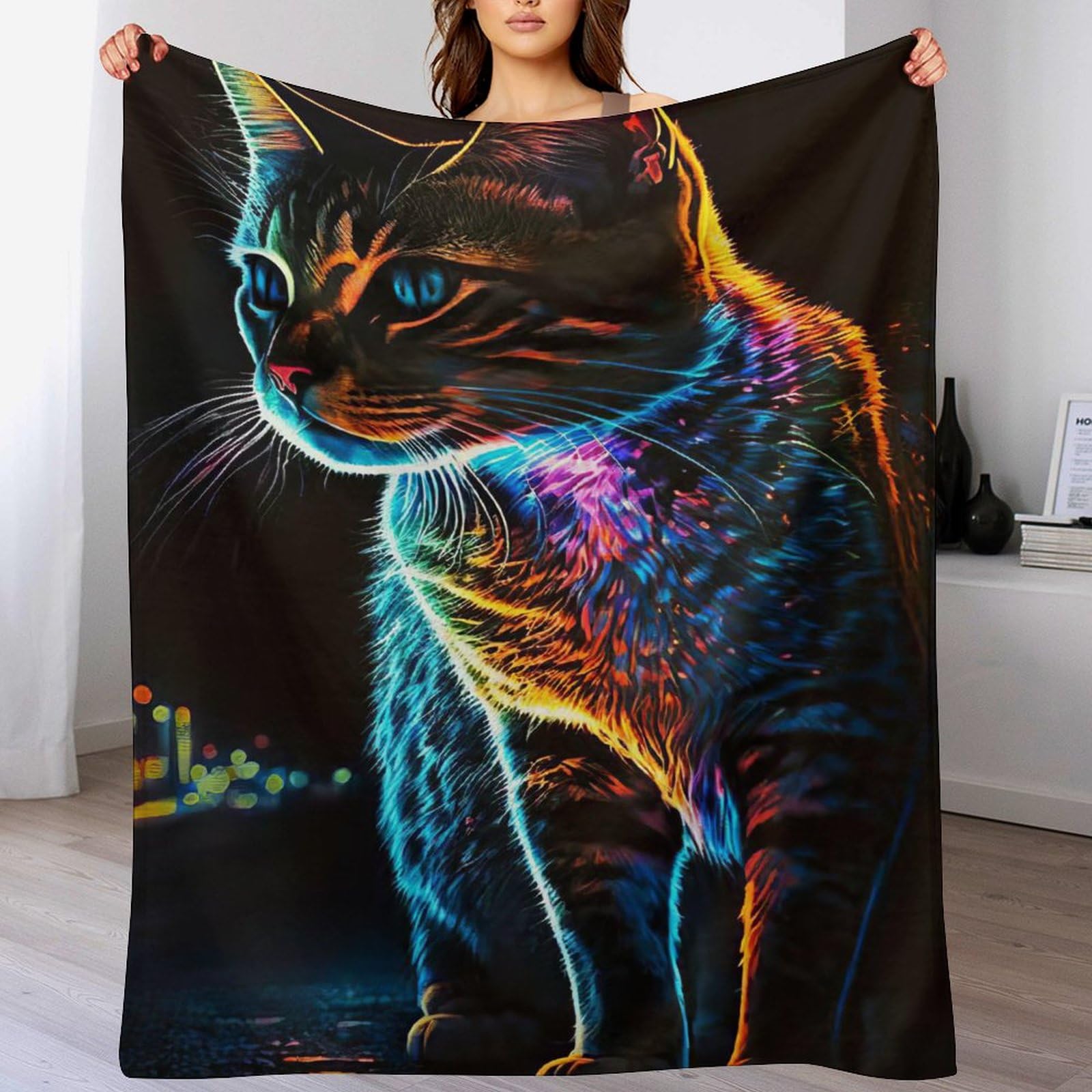 Couverture polaire chat douce 180x200 pour protéger sofa et grand lit