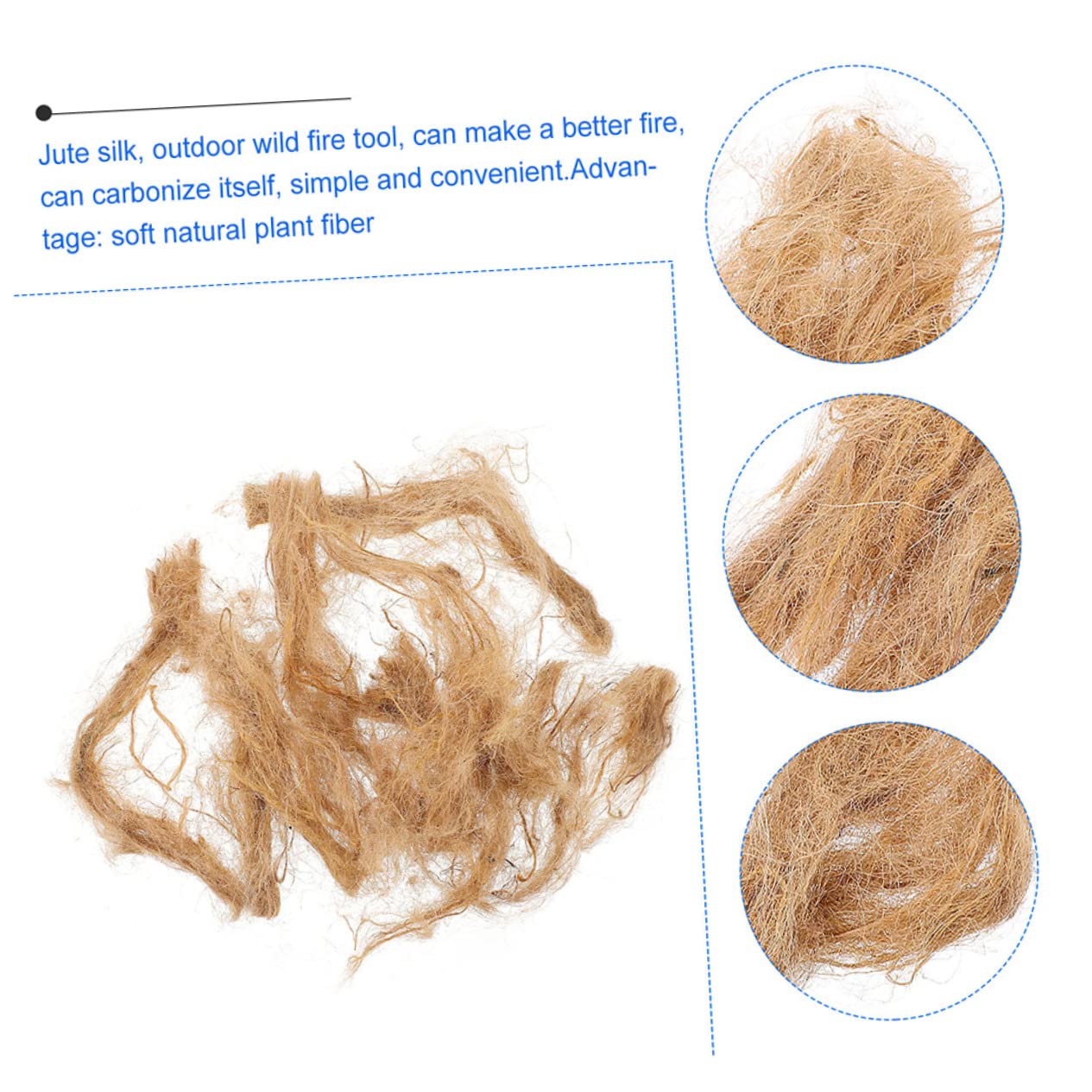 12pièces Outils Allumage Jute Naturel pour Camping Accessoires De Survie pour Allumer Facilement Le Feu Extérieur pour Toutes Conditions Climatiques