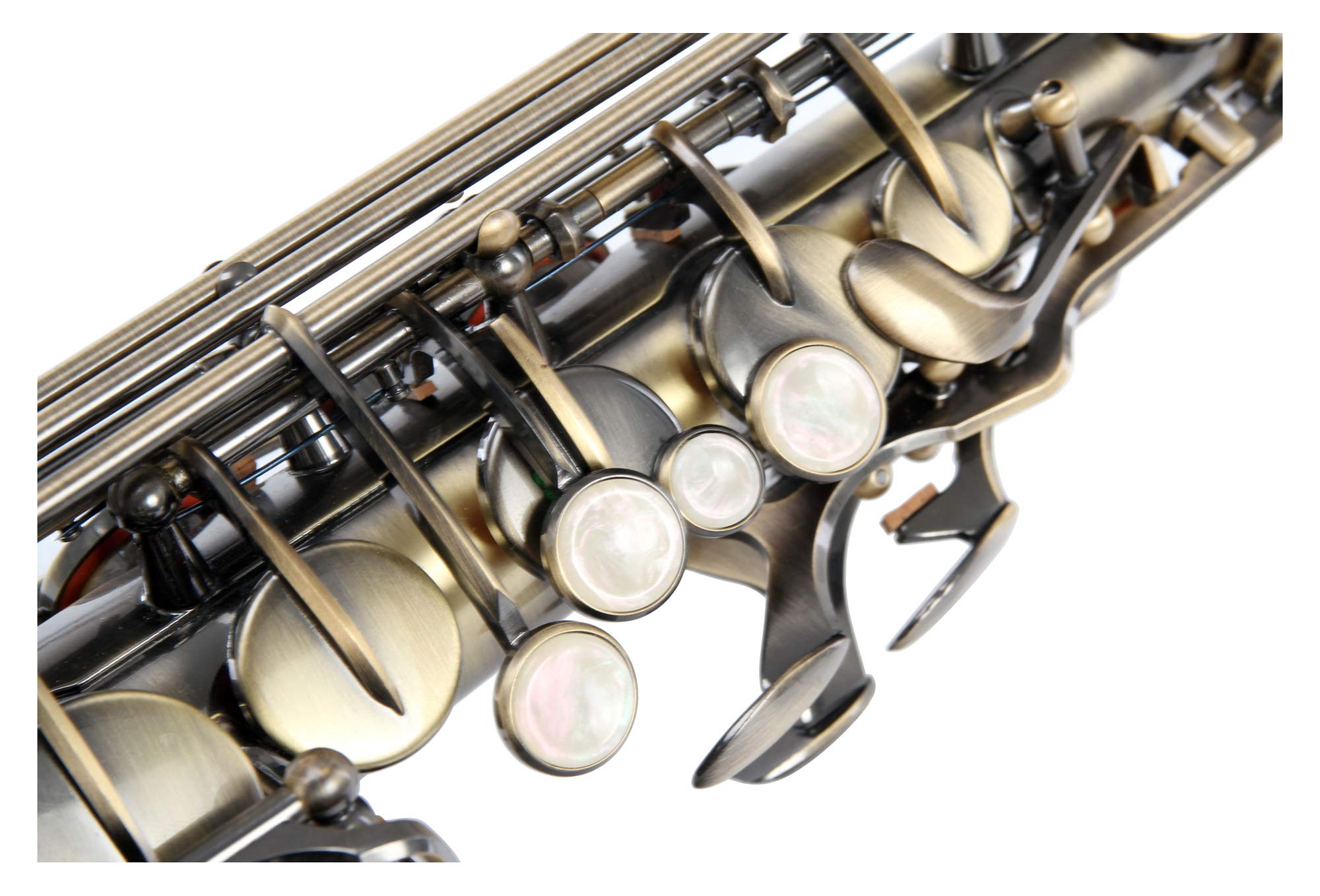 Classic Cantabile Winds AS-450 Antique Yellow Eb Saxophone Alto - Accord Es - Clé Fa# aigu - Pack Économique incluant 10 Anches Saxophone