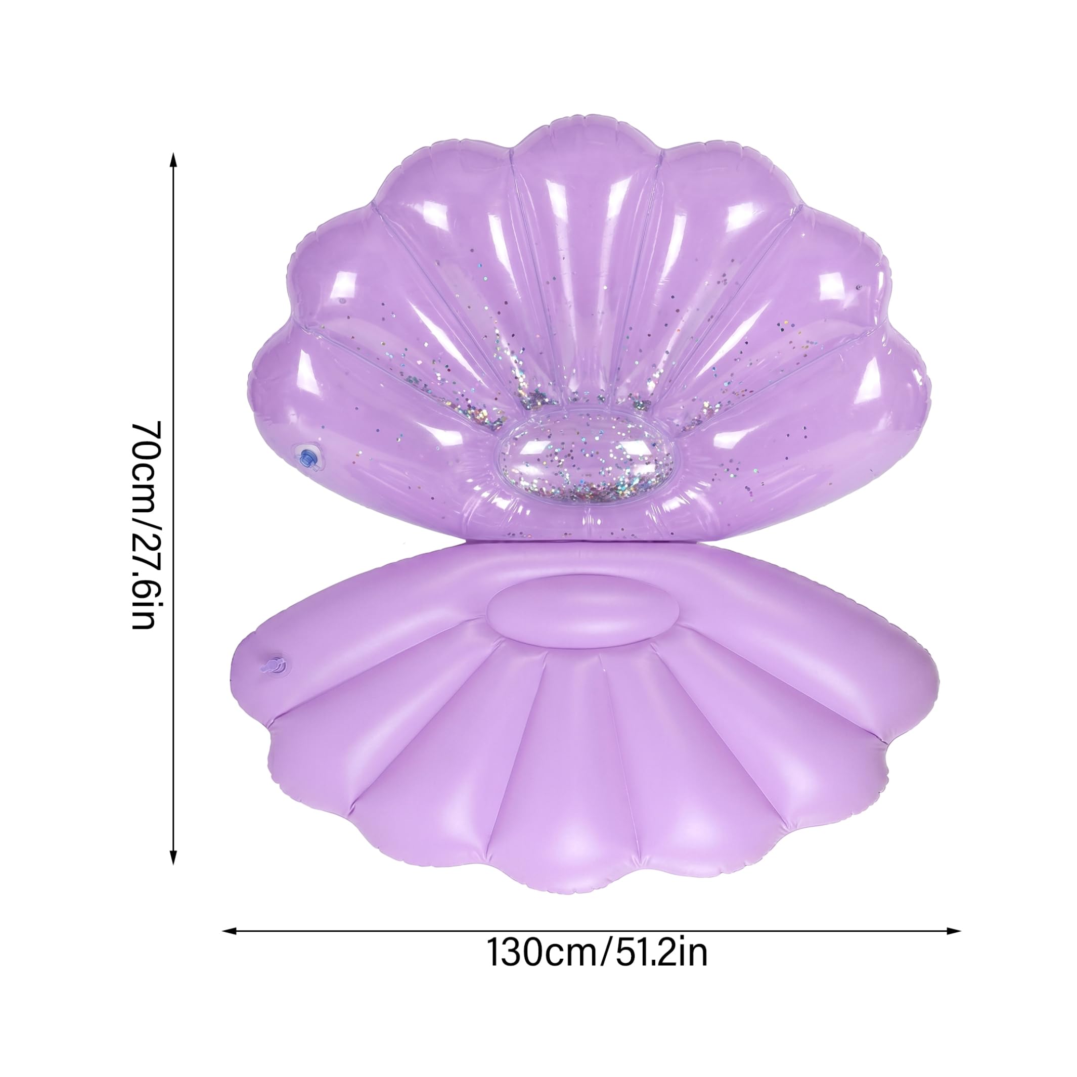 Flotador de Piscina Seashell, flotadores inflables Gigantes de PVC para Adultos, salón cómodo y Grueso para diversión en el Patio de la Playa de Verano, Morado |.Flotador de Piscina Gigante