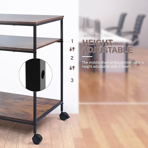 Miniatura 2 de EMERIT Soporte grande para impresora, 23.6 pulgadas de ancho x 18.9 pulgadas de profundidad x 31.5 pulgadas de alto, mesa de impresora con estante