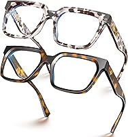 Vista 28 de VISOONE - Lentes rectangulares TR90 para bloquear la luz azul, gafas de computadora con estilo preppy para mujeres y hombres, diseño Cougar