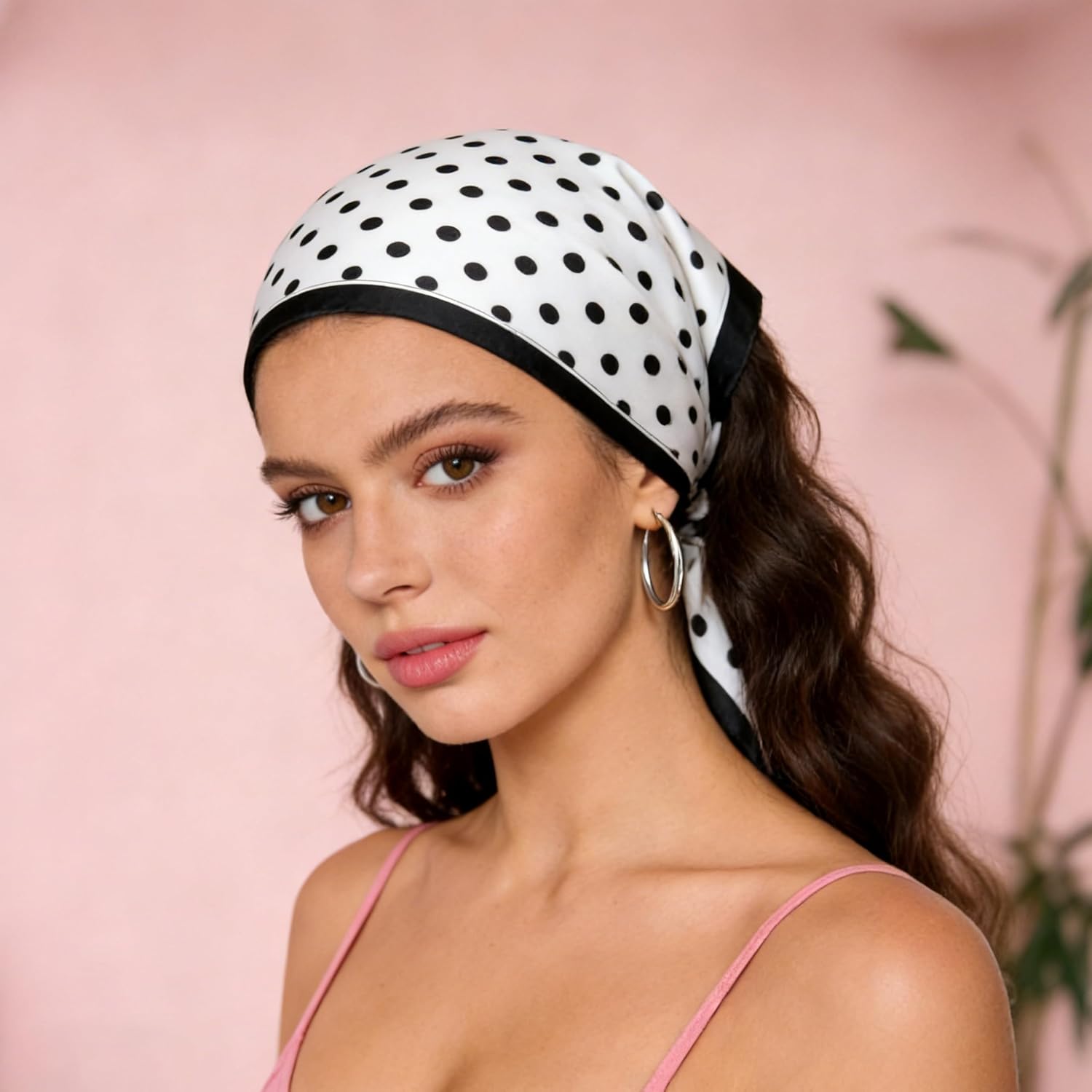 Head Scarf for Women - Hair Scarf Silk Feeling Bandanas 27.5" Square Scarves Printed Neck Satin