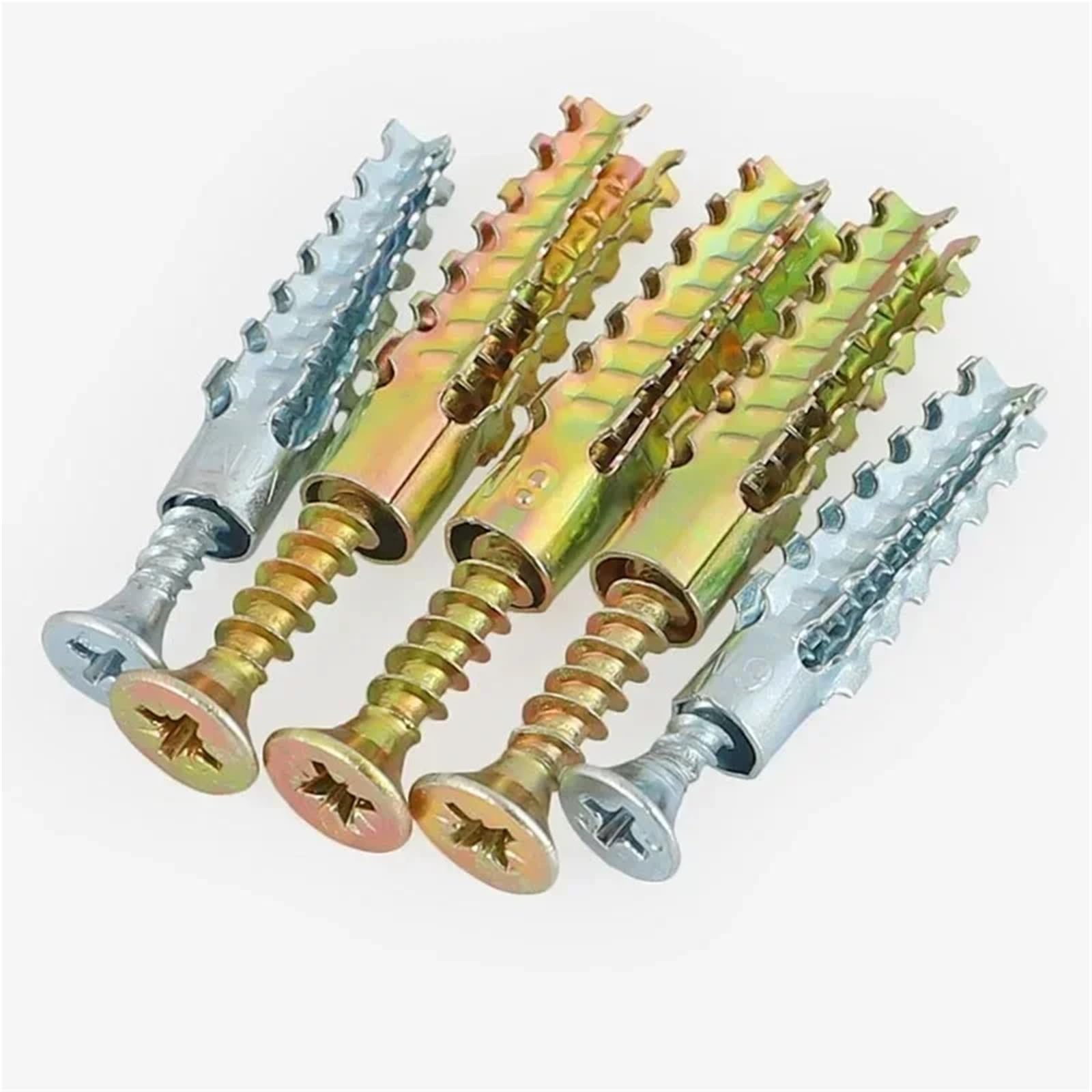 AYUWQZX Self Drilling Drywall Anchors with Screws Kit, Self-Drilling Steel Anchor Screws For Drywall, Zinc-Plated, Multiple Sizes, 50 Sets(M6x32)