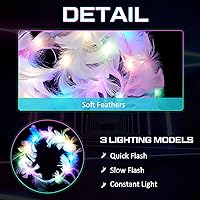 Vista 4 de Taiyin 30 diademas de plumas LED, corona iluminada, coronas de flores para mujeres, diadema que brilla en la oscuridad, para boda, recepción, Mardi