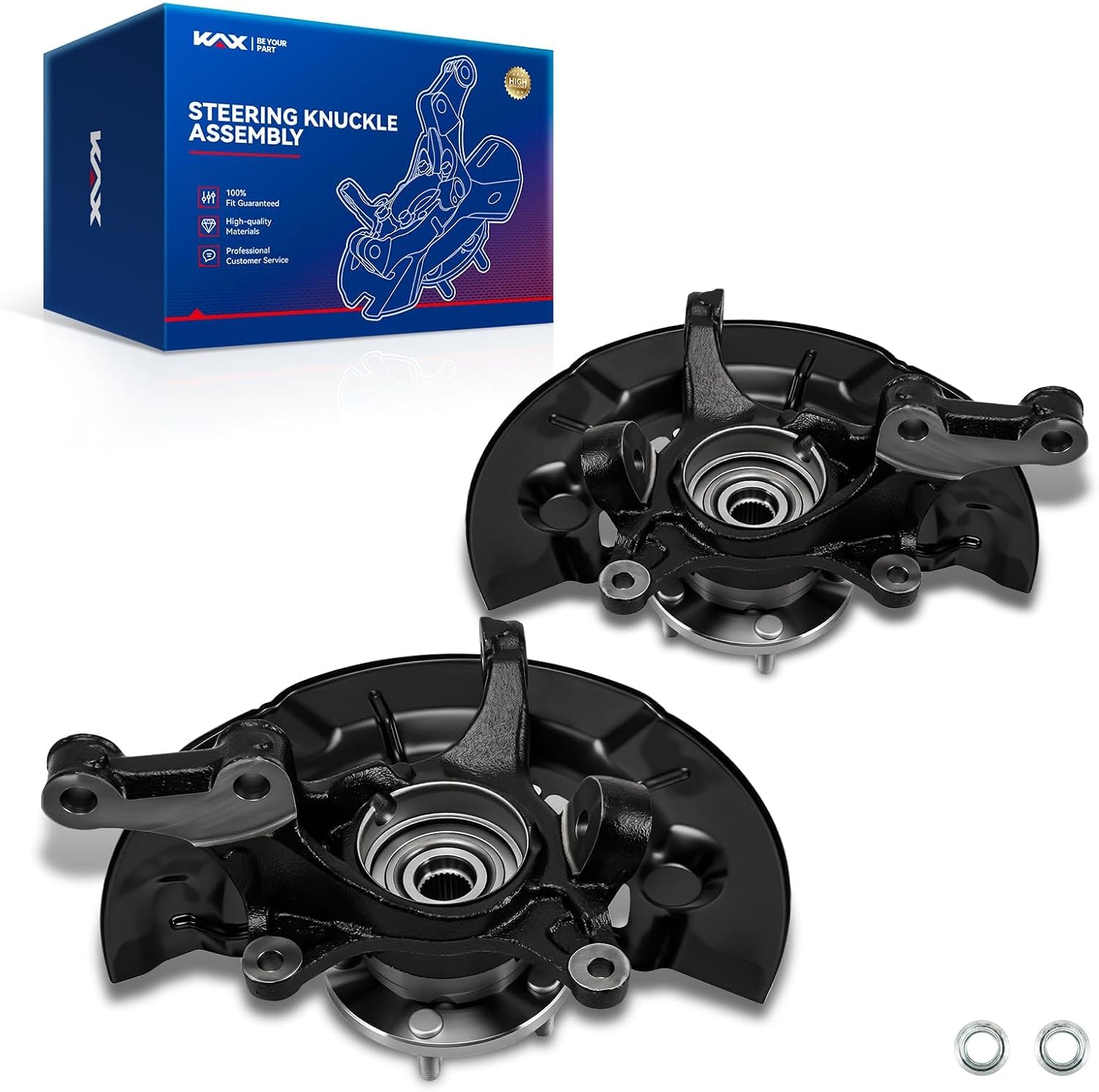 KAX 2 x Front Left and Right Steering Knuckle & Wheel Bearing Hub Assembly Compatible with Toyota Camry 2012-2017 2.5L,Passenger and Driver Side 698-382 698-383