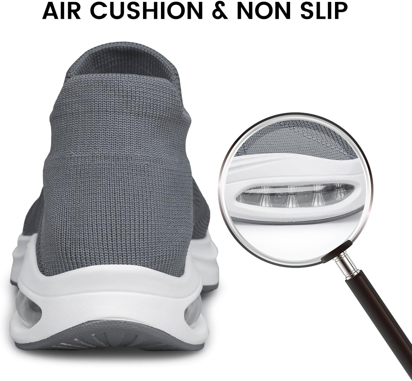 BQQ Mens Walking Shoes Sock Casual Fashion Sneakers Comfortable Slip On Air Cushion Workout Athletic Gym Running Shoes - Image 6