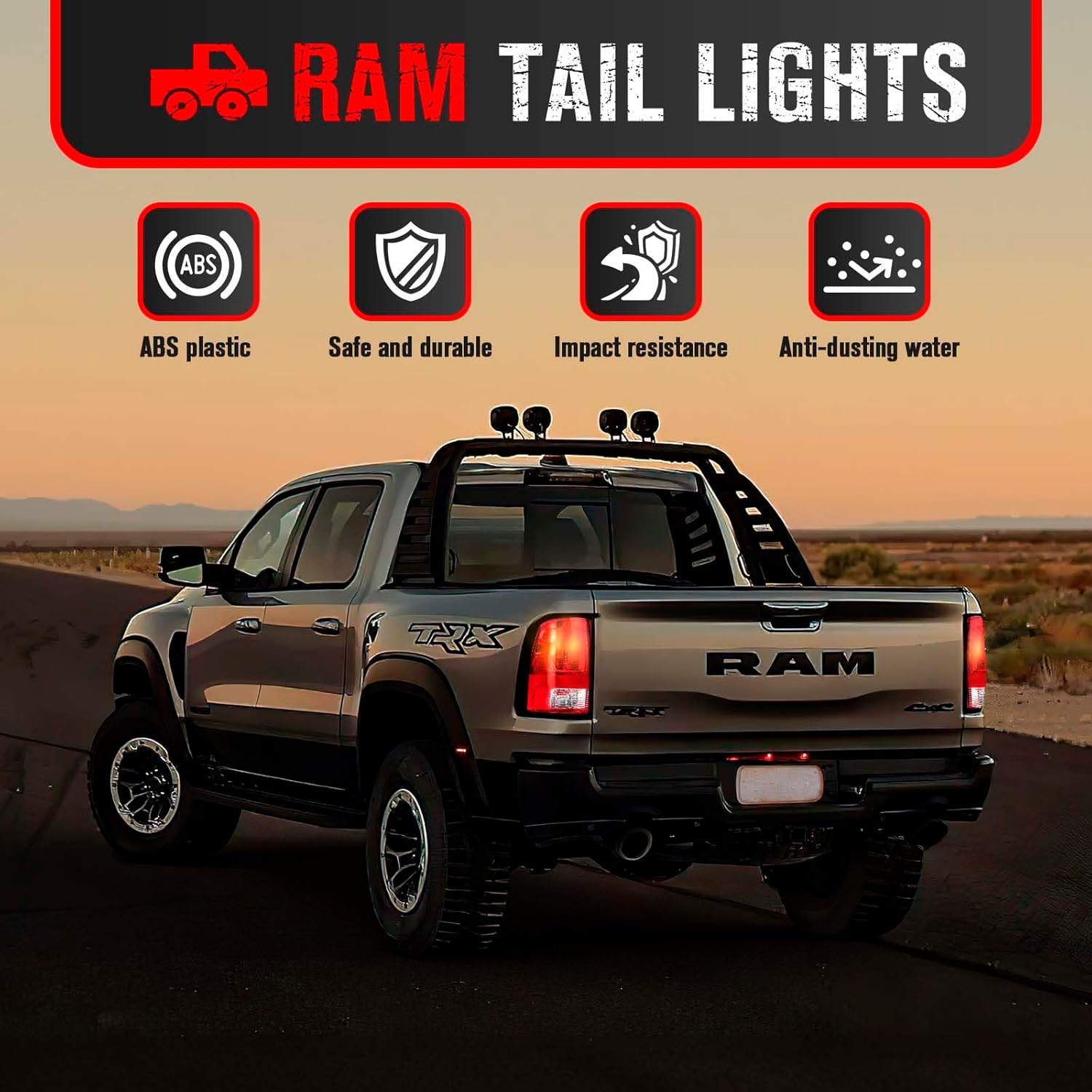 Tail Light Assembly Fit for 2009 2010 2011 2012 2013 2014 2015 2016 2017 2018 Dodge Ram 1500 2500 3500 Rear Taillight Tail Lamp Brake Lamp With Bulbs Passenger Side