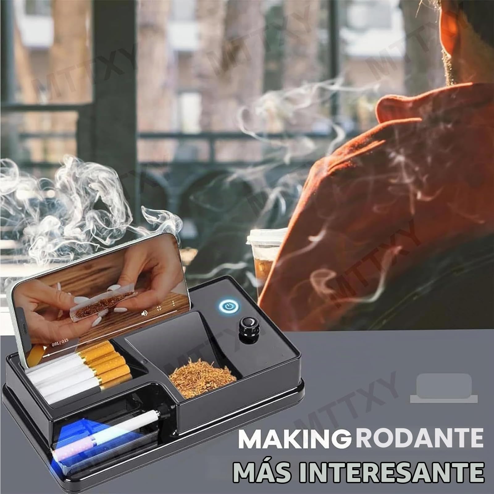 Máquina eléctrica automática para liar tabaco, apta para cigarrillos de 6,5 mm/8 mm de diámetro, pausa inteligente por inducción, ajuste de velocidad múltiple para fumadores Factory