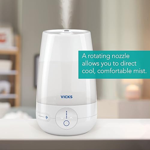 Miniatura 3 de Vicks FilterFree Plus Cool Mist Plus Humidificador (VUL565), habitación media, humidificador de niebla fría sin filtro para habitaciones de bebés,