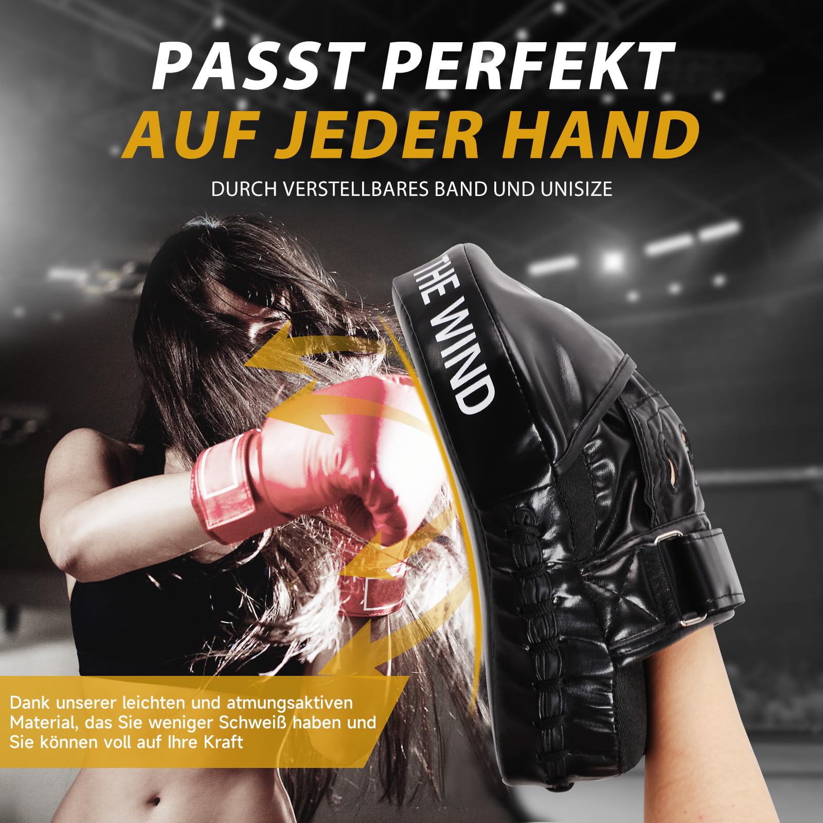 Pratzen Boxen Pad MMA Kampfsport Training,Schwarz Boxpads Schlagpolster Kickboxen Boxpratzen,Gebogene Punch Mitts für Karate, Kickboxing, Muay Thai, Taekwondo