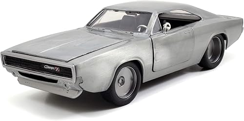Fast  Furious 124 Doms 1968 Dodge Charger RT Die-cast Car Bare Metal Juguetes para niños y adultos 97336