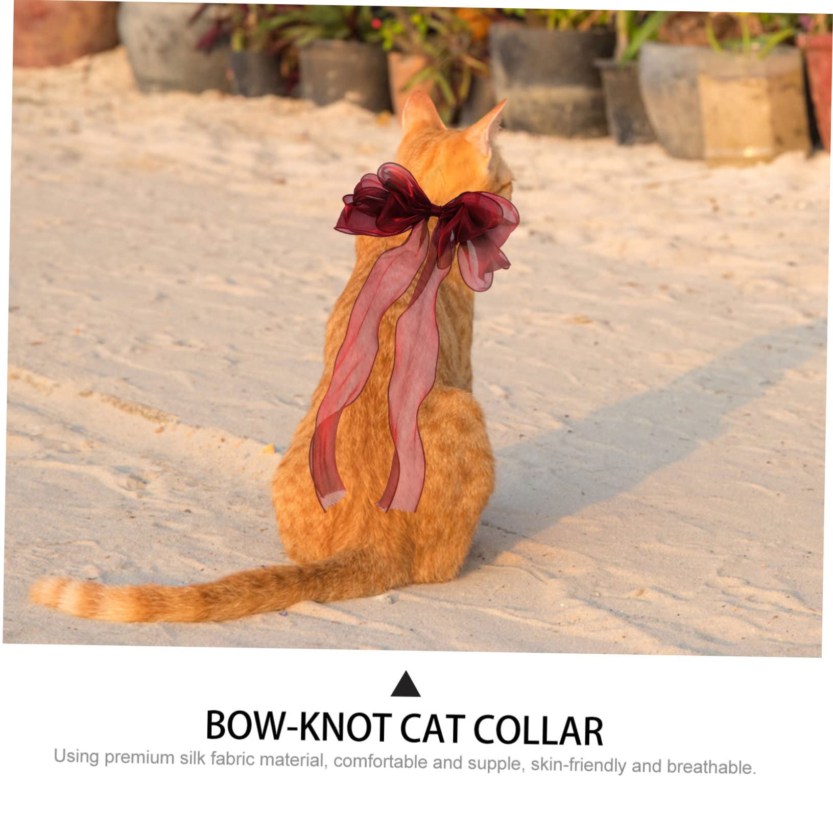 Kisangel Collier De Luxe pour Chat Nœud Collier Décoratif pour Chaton Accessoire Photo De Fête pour Animaux De Compagnie Ajustement