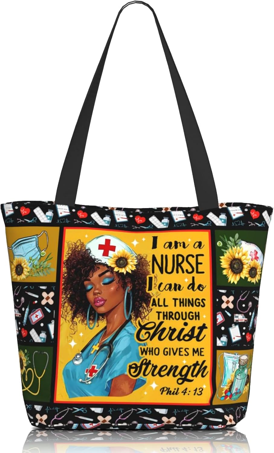 Tote Bag for Women Reusable Shopping Tote Bag Zippered Inspirational Scripture Shoulder Bags