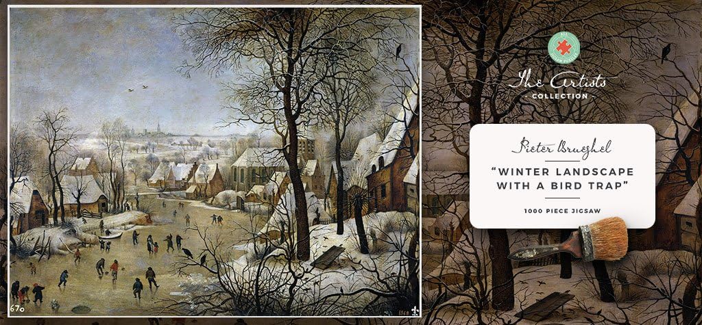 Winter Landscape with a Bird Trap - Pieter Brueghel The Younger 1000 Piece Jigsaw Puzzle
