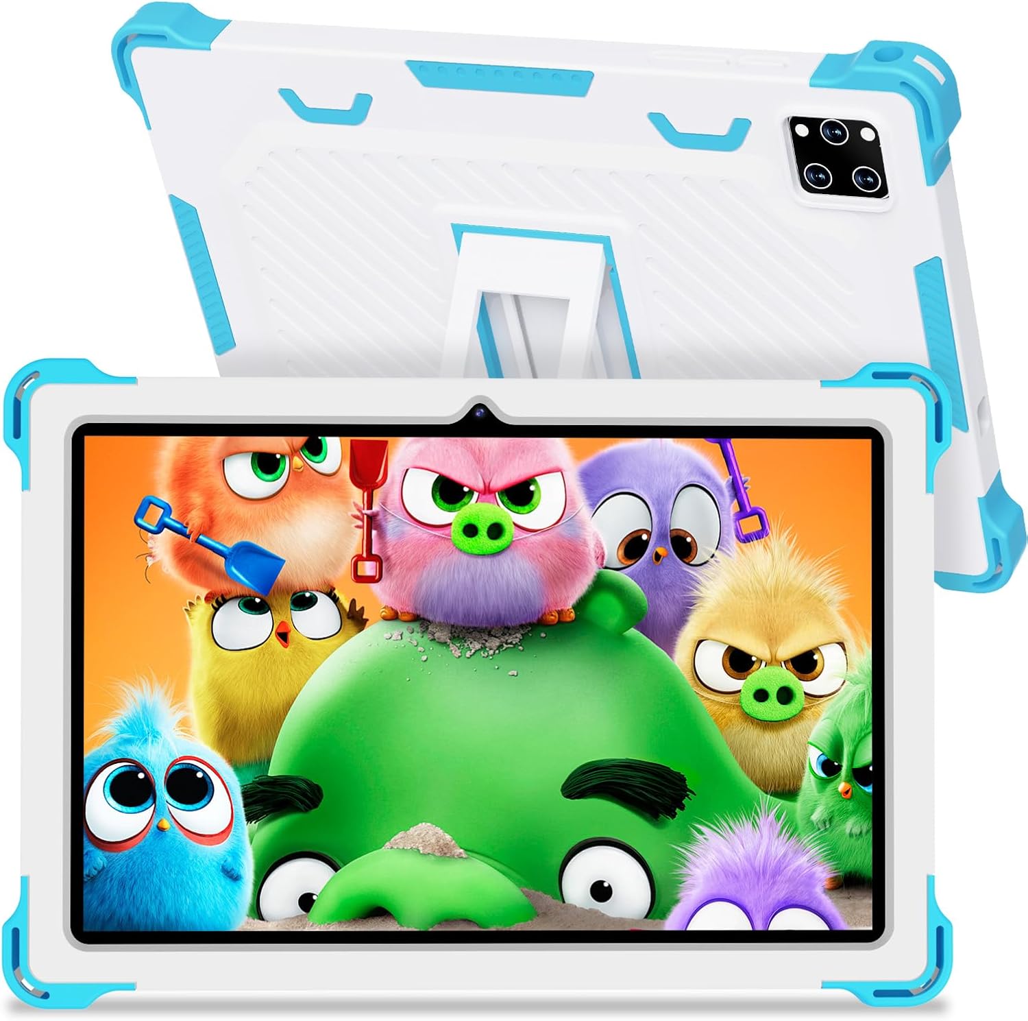 10 Inch Android 15 Kids Tablet, 10GB RAM 64GB ROM Storage, 6000mAh Large Battery, Parental Control, Pre-Installed Educational Apps, Learning Tablet for Kids 3-7（Blue）