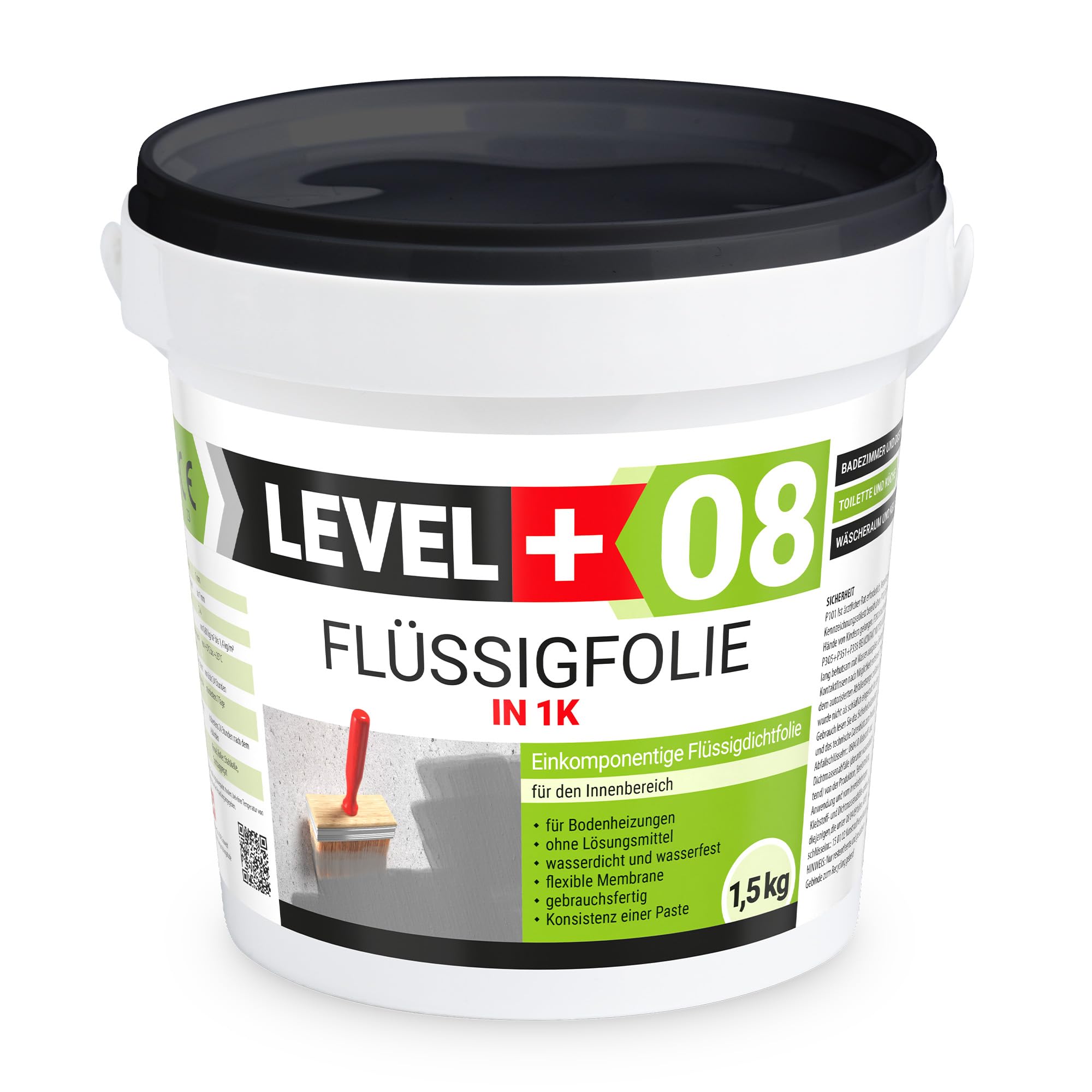 Folia w płynie 1,5 kg Szczelna Hydroizolacja do wnętrz Elastyczna Izolacja Level+08