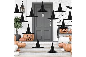 12pcs Halloween Black Witch Hats Costume Accessory Decorations