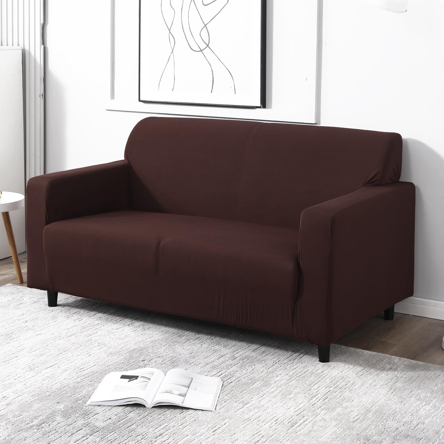 HOKIPO Elastic Stretchable Double Seater Sofa Cover, Chocolate Brown (NEW-AR-4278-E2) (B0CWX8Q2XC) Amazon Price History, Amazon Price Tracker