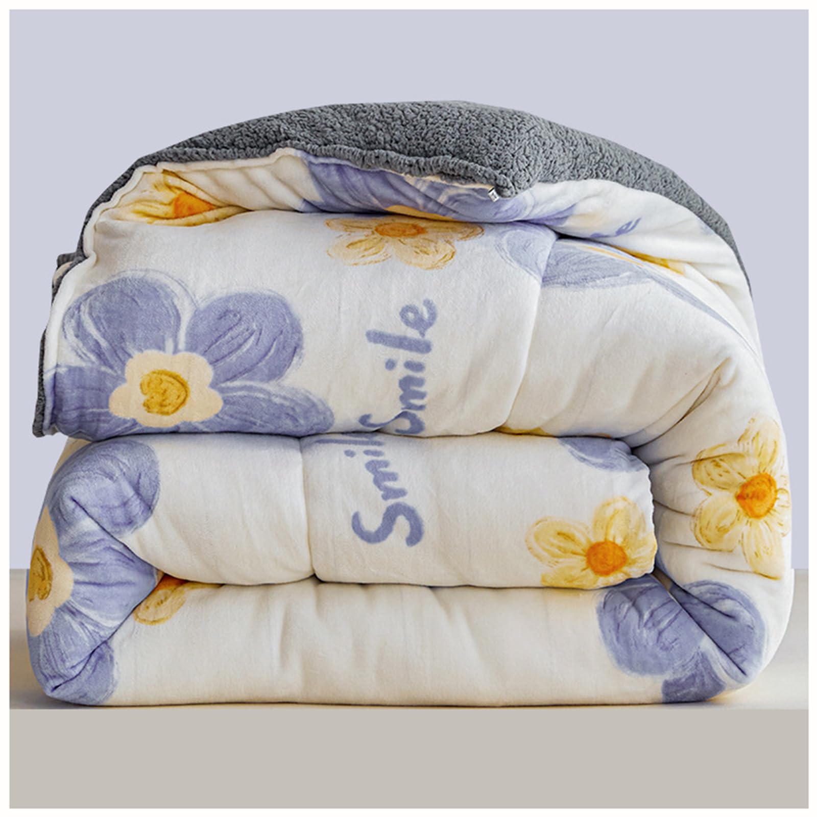 ZTGL Autumn and Winter Flannel Blanket, Thickened Soft Insulation Lamb Cashmere Quilt, Fluffy Double Sided Milk Velvet Comforter Core, Lightweight Duvet,L,200x230cm(4.0kg)