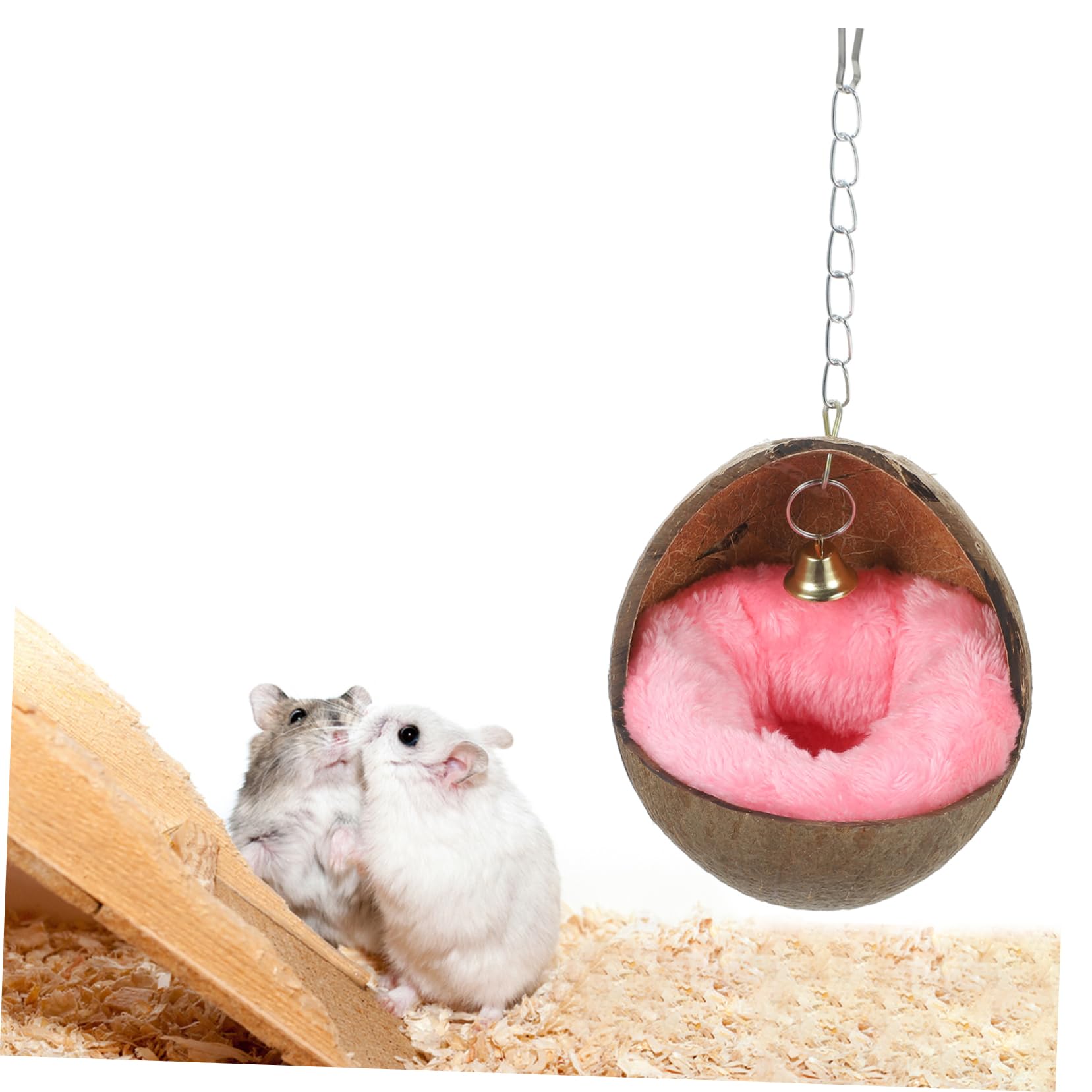 Yardwe 2stücke Coconut Shell Nest Cushion Für Hamster Meerschweinchen Und Ähnliche Kleine Tiere Beheizbares Schlafbett Natürlicher Kokosnuss Zufällige Farben Für Käfige Und