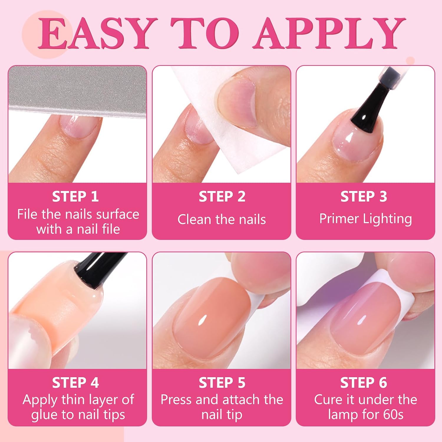 AddFavor 240pcs French Tip Press on Nails Short Square Fake Nails, Black French Tip Nails Press ons Acrylic Press on Nail Square False Nail Tips for Women